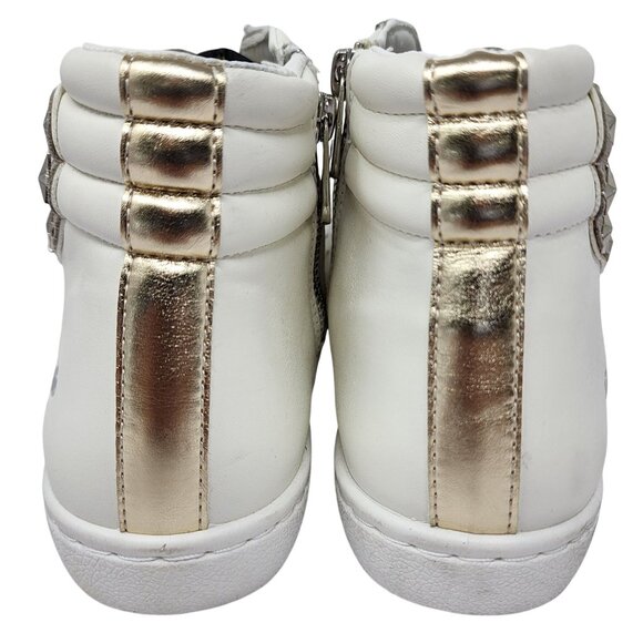 Vintage Havana Womens High-Top Sneakers With Star Studs & Gold Accents Size 10 - Picture 2 of 13